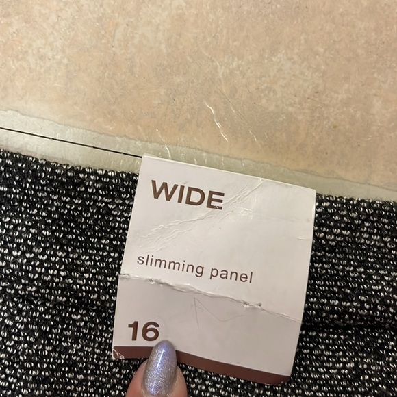 Cleo women’s Tweed Fashion Pant, slimming panel, black and white, pockets sz 16 - Picture 6 of 7